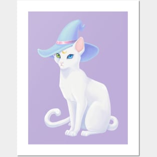 White Cat Witch Posters and Art